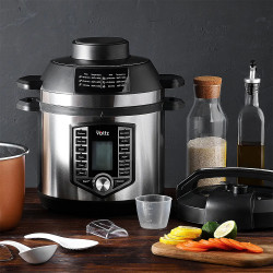 Втора ръка: Мултикукър под налягане и Фритюрник Air Fryer 2в1 Oliver Voltz OV51985G6, 6L, 1500W, 44 функции, 12 програми, Инокс