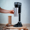 Használt: Frappé mixer Oliver Voltz OV51163E, 100W, Rozsdamentes acél tál 450 ml űrtartalommal, 2 sebességfokozat, Acél habverő, Fekete színű