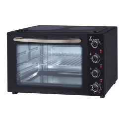 Втора ръка: Готварска печка с керамичен плот Oliver Voltz OV51441E45, 4300 W, 45L, 90-230C, Вентилатор, Осветление, Черен