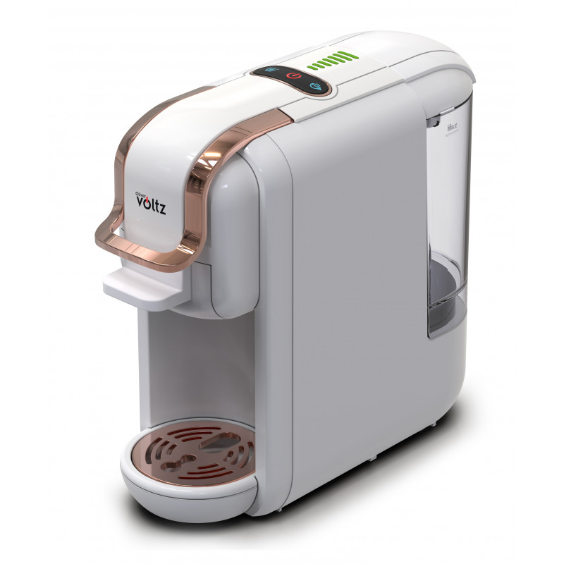 Second hand: Oliver Voltz OV51171M8R 8-in-1 Espresso Machine for Ground Coffee and Capsules, 1450W, 19 bar, White/Gold
