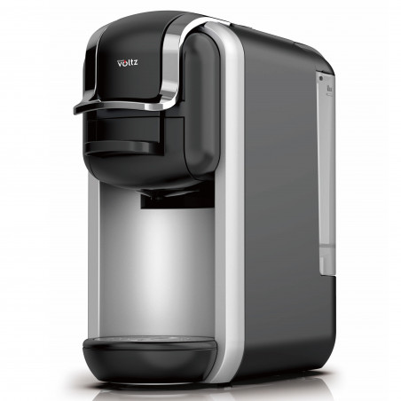 La mâna a doua: Espressor cu cafea macinata si capsule 8 in 1 Oliver Voltz OV51171J8R, 1450W, 0.6 L, 5 adaptoare, 19 bar, 7 lungimi de cafea, Negru/Argintiu