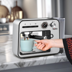 Μεταχειρισμένος: Μηχανή Espresso Oliver Voltz OV51171H, 1450W, 15 bar, 1L, Προθέρμανση φλιτζανιών, Αυτόματη απενεργοποίηση, Ανοξείδωτο