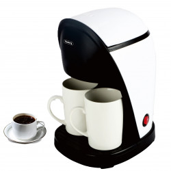 La mâna a doua: Cafetiera Rosberg R51170E, 450W, 250ml, 2 cani,Cafea macinata, Filtru permanent, Alb