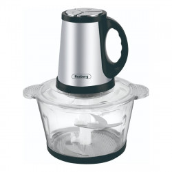 La mâna a doua: Tocator de bucatarie Rosberg R51111F, 400W, 2L, Recpient de sticla, 4 cutite, 3 viteze, Inox/negru