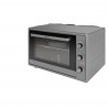 Втора ръка: Малка готварска печка Elite EMO-FL 65 2591, 2000W, 65 литра, 3 режима, Двойно стъкло, Термостат, Таймер, Турбо вентилатор, Сив