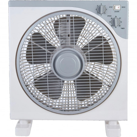 Lamarque LHFB-3344 padlóventilátor, 50 W, 30 cm, 3 sebességfokozat, 360°-ban állítható lamellák, időzítő, fogantyú, fehér/szürke