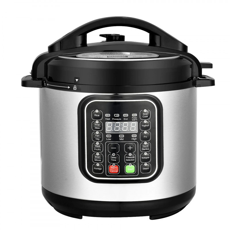 Elite EPC-61280 Multicooker, 1000W, 6 L, 11 Programs, Timer, LED Display, Stainless Steel/Black