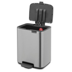 Brabantia Bo Pedal 1010142 szemetes, 7 l, lágy záródás, gumírozott talp, ujjlenyomat-álló, rozsdamentes acél