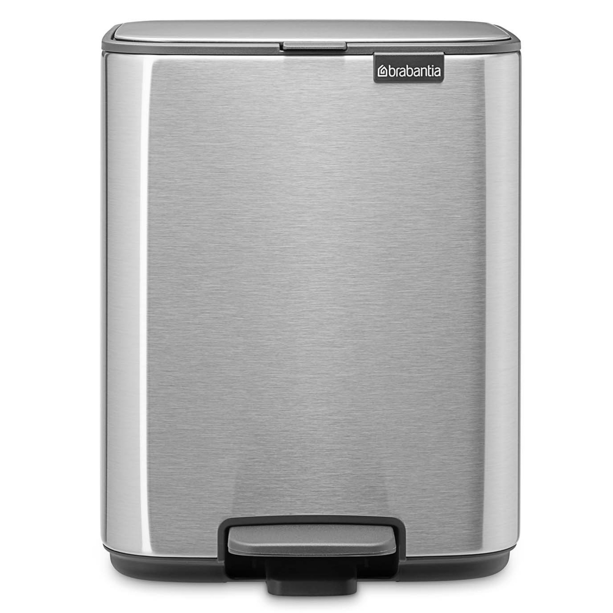 Cos de gunoi Brabantia Bo Pedal 1010142, 7 l, Inchidere lenta, Baza cauciucata, Rezistent la amprente, Otel inoxidabil