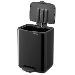 Brabantia Bo Pedal Trash Can 1010137, 7 L, Soft-Close, Rubberized Base, Matte Black