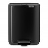 Brabantia Bo Pedal Trash Can 1010137, 7 L, Soft-Close, Rubberized Base, Matte Black