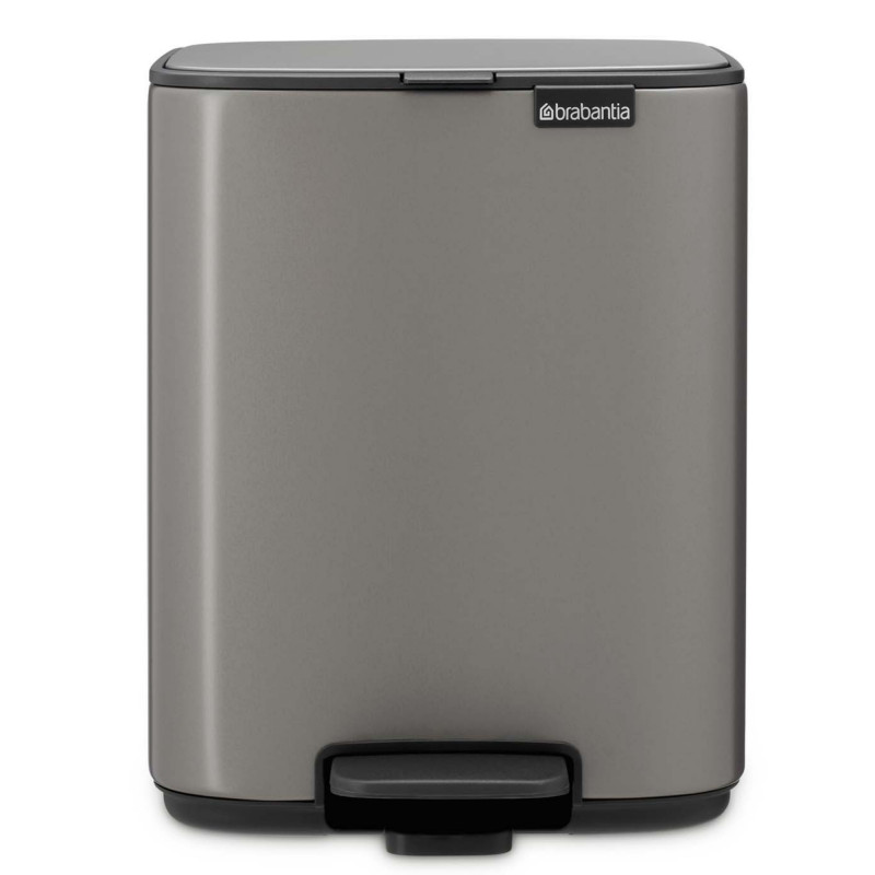 Brabantia Bo Pedal Trash Can 1010127, 7 L, Soft-Close, Rubberized Base, Dark Gray