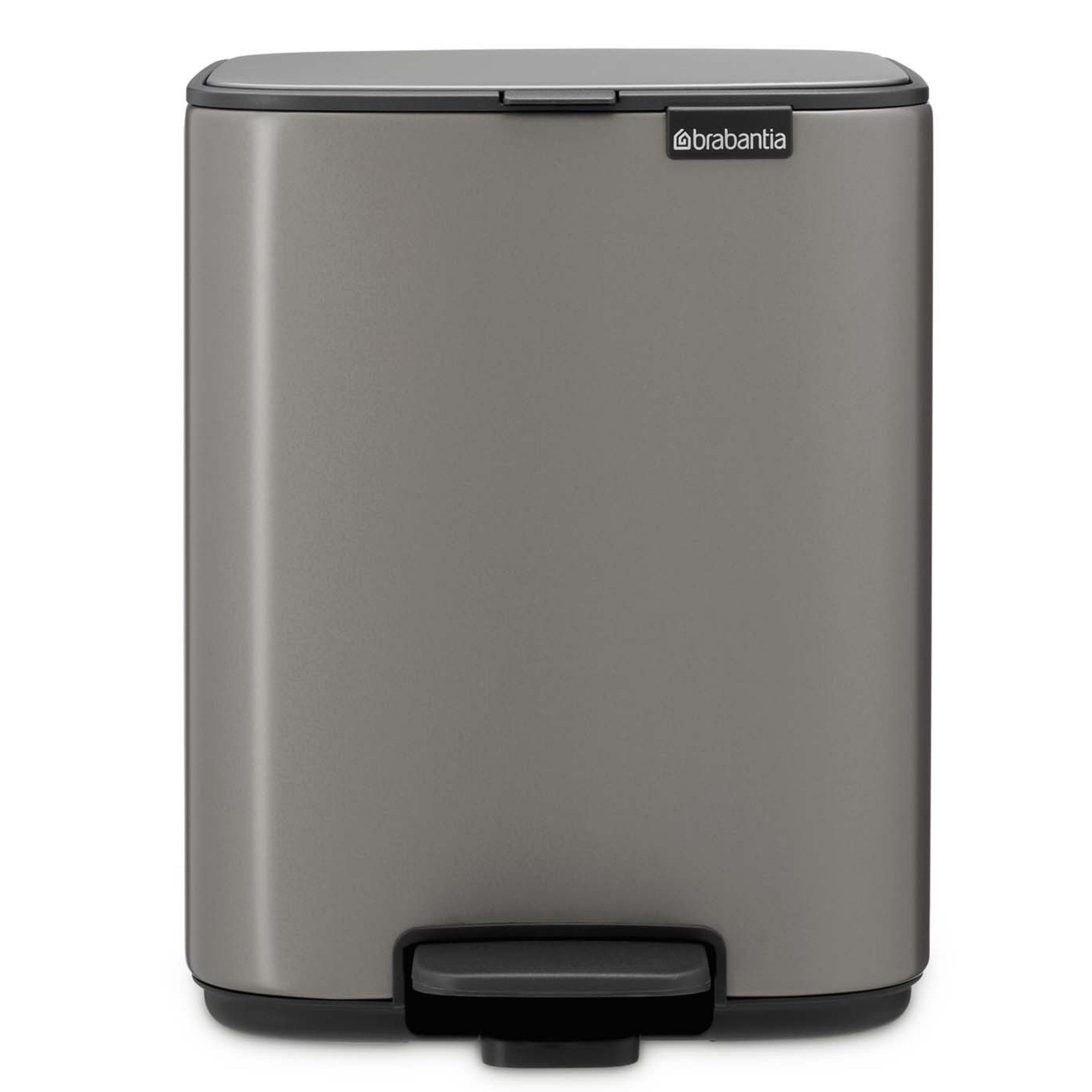 Cos de gunoi Brabantia Bo Pedal 1010127, 7 l, Inchidere lenta, Baza cauciucata, Gri închis
