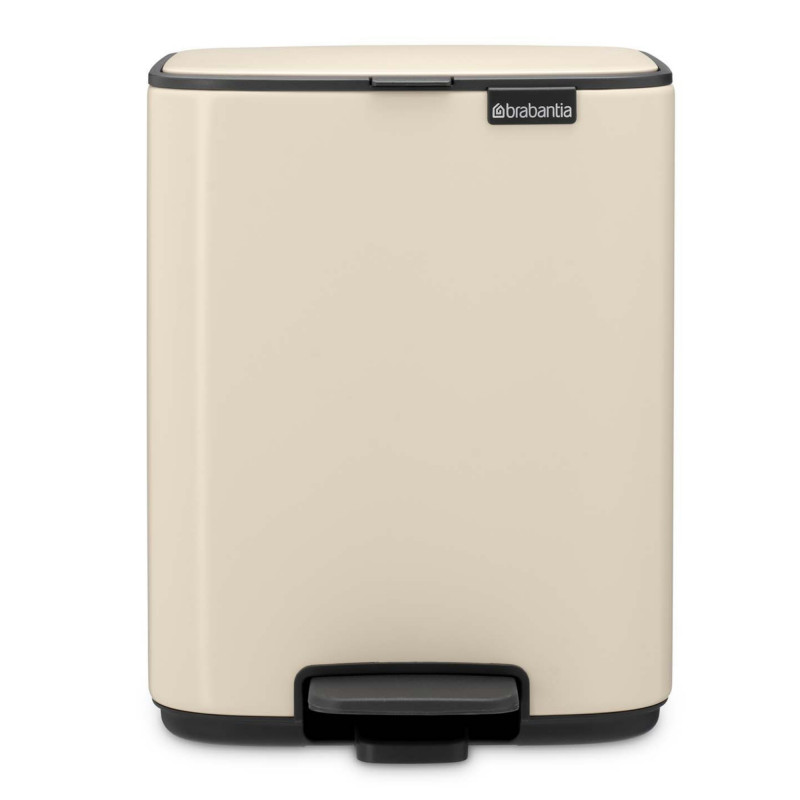 Brabantia Bo Pedal Trash Can 1010077, 7 L, Soft-Close, Rubberized Base, Beige