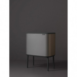 Brabantia Bo Touch 651105 Trash Can, 36 L, Smooth and Silent Opening, Large Opening, Gray
