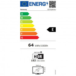 Телевизор Samsung QE55Q8FAAUXXH, 55'', 138 см, 3840x2160 UHD 4K, QLED, Клас E, Smart TV, HDR10+, Samsung Vision AI, eARC, Черен