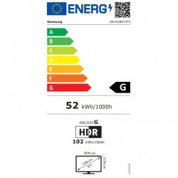 Televizor Samsung UE43U8072FUXXH, 43″ (108 cm), 3840×2160 UHD 4K, Clasa G, Smart TV, HDR, Bluetooth, Wi-Fi, Tizen, Negru