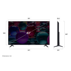 Телевизор LG 43UA73003LA, 4K UltraHD 3840 x 2160, 43", 108 см, Клас G, LED, Smart TV, AI Upscaling, webOS, Черен