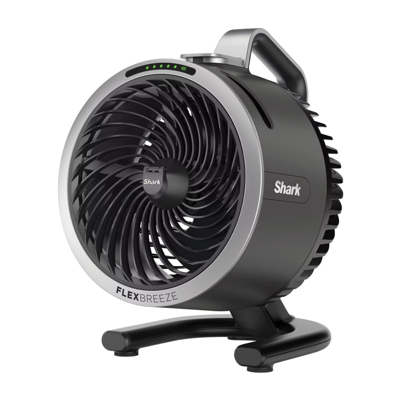 Ανεμιστήρας Shark FlexBreeze HydroGo FA050EU, 36 W, 5 ταχύτητες + 2 λειτουργίες, ρυθμιζόμενη κλίση έως 45 μοίρες, αυτονομία 12 ωρών, IPX5, μαύρο/ασημί