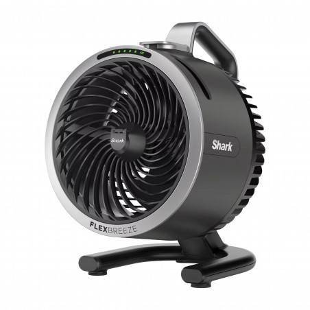Ανεμιστήρας Shark FlexBreeze HydroGo FA050EU, 36 W, 5 ταχύτητες + 2 λειτουργίες, ρυθμιζόμενη κλίση έως 45 μοίρες, αυτονομία 12 ωρών, IPX5, μαύρο/ασημί