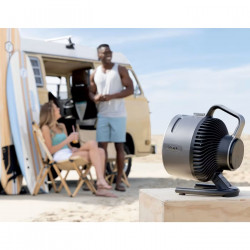 Ανεμιστήρας Shark FlexBreeze HydroGo FA050EU, 36 W, 5 ταχύτητες + 2 λειτουργίες, ρυθμιζόμενη κλίση έως 45 μοίρες, αυτονομία 12 ωρών, IPX5, μαύρο/ασημί