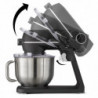 Caso KM 1800 Black-E konyhai robotgép, 1800 W, 6 l, 10 sebességfokozat, időzítő, rozsdamentes acél keverőtartály, érintőképernyős vezérlés, LED-kijelző, matt fekete