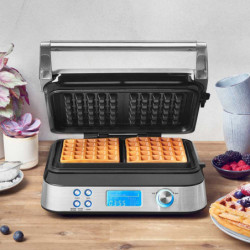 Gastroback Advanced Control Waffle Maker, 1600W, 220 ml, 7 heat settings, Dual heating elements, Deep plates, Timer, Overflow protection, Silver