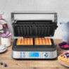 Gastroback Advanced Control Waffle Maker, 1600W, 220 ml, 7 heat settings, Dual heating elements, Deep plates, Timer, Overflow protection, Silver