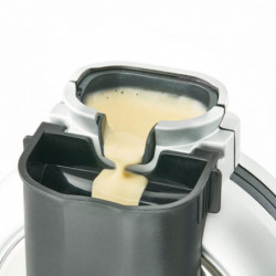Aparat vertical de făcut vafe Caso Design WaffleUp, 800 W, 18 cm, 5 niveluri, strat dublu antiaderent, semnal sonor și luminos, recipient pentru aluatul rămas, argintiu