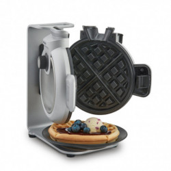 Κάθετη μηχανή για βάφλες Caso Design WaffleUp, 800 W, 18 cm, 5 επίπεδα, διπλή αντικολλητική επίστρωση, ηχητικό και φωτεινό σήμα, δοχείο για το υπόλοιπο ζυμάρι, ασημί