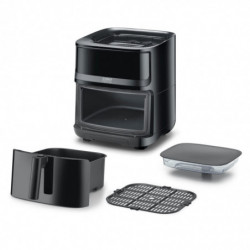 Фритюрник с горещ въздух и пара Caso AirFry & Steam 700, 1700W, 7 л, 10 програми, 60-200°C, Таймер, Прозорец, Напомняне, Черен