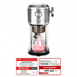 Gastroback Slushy & Ice Cream Machine, 35W, 200 ml, Fine/Coarse, 4 Molds, Stainless Steel