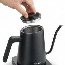 Graef Pour-over GK502 Electric Kettle, 1200W, 900 ml, 40–100°C, Keep Warm, Filter, Swan-neck spout, Matte Black
