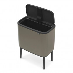 Κάδος απορριμμάτων Brabantia Bo Touch 651105, 36 λίτρα, Ομαλό και αθόρυβο άνοιγμα, Μεγάλο άνοιγμα, Γκρι