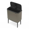 Brabantia Bo Touch 651105 Trash Can, 36 L, Smooth and Silent Opening, Large Opening, Gray