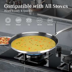 Тиган за палачинки Swiss Haus SH-ZGCP28, 28x2.4 см, Sapphire-керамично покритие, Без PTFE/PFAS/PFOA, Индукция, Сребрист