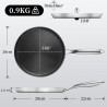 Тиган за палачинки Swiss Haus SH-ZGCP28, 28x2.4 см, Sapphire-керамично покритие, Без PTFE/PFAS/PFOA, Индукция, Сребрист