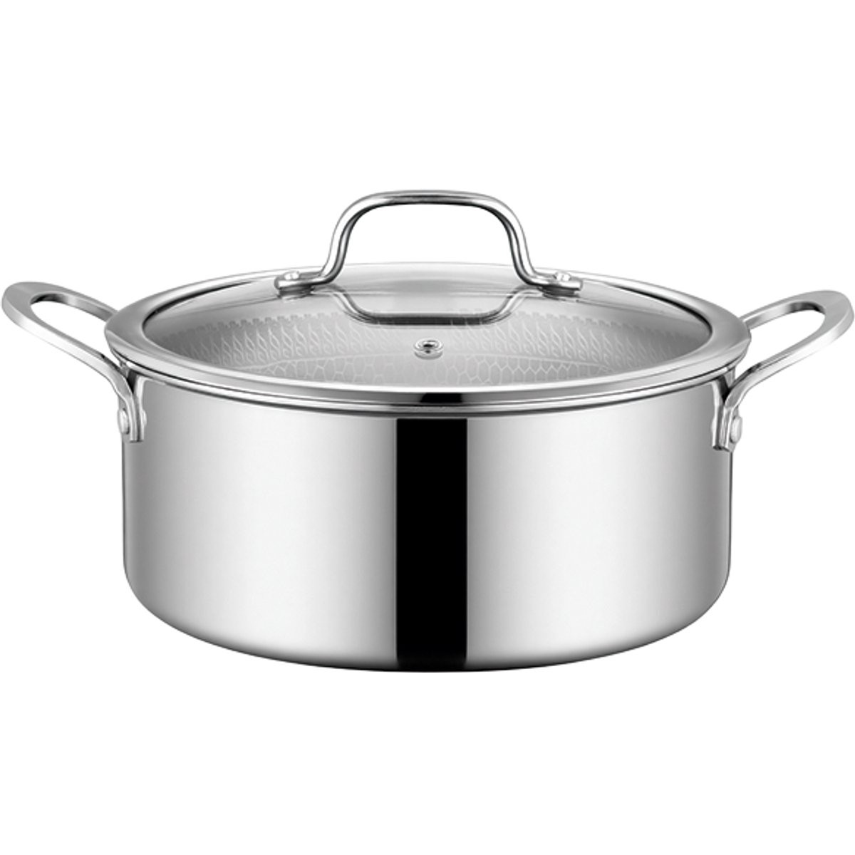 Oala cu capac Swiss Haus SH-ZGC24, 24 x 10,5 cm, 4,3 l, Acoperire ceramica Sapphire, Cuptor pana la 260°C, Inductie, Otel inoxidabil