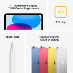 Apple iPad 11" 11. generáció (2025), A16, 128 GB, WiFi, ezüst