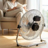 Esperanza EHF005 padlóventilátor, 50 W, 3 sebességfokozat, 30 cm, dőlésszög 90–270°, csendes, légkeringető, króm/metál
