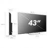 Smart Tech 43UW02V televízió, 43″ (109 cm), 4K Ultra HD 3840 × 2160, F energiahatékonysági osztály, Smart TV, DLED, Wi-Fi, Bluetooth, Google TV, fekete