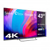 Телевизор Smart Tech 43UW02V, 43'', 109 см, 4K UltraHD 3840 x 2160, Клас F, Smart TV, DLED, Wi-Fi, Bluetooth, Google TV, Черен