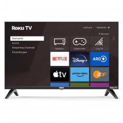 Τηλεόραση RCA RK50UN1, 50 ίντσες (125 εκ.), ανάλυση 3840×2160 UHD 4K, κατηγορία ενεργειακής απόδοσης F, Smart TV, HDR10, DLED, Wi-Fi, Bluetooth, λειτουργικό σύστημα Roku, μαύρο χρώμα.