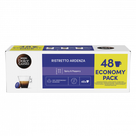 Κάψουλες καφέ NESCAFÉ Dolce Gusto Ristretto Ardenza, οικονομική συσκευασία, 48 μερίδες, ένταση 11, Αραβικά και Ρομπούστα