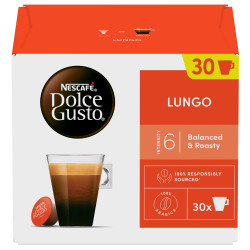 Κάψουλες καφέ NESCAFÉ Dolce Gusto Lungo, 30 μερίδες, Ένταση 6, 100% Αραβικά