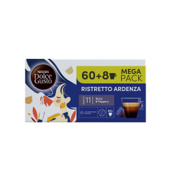 Capsule de cafea NESCAFÉ Dolce Gusto Ristretto Ardenza Mega pack, 68 de băuturi, intensitate 11, Arabica și Robusta