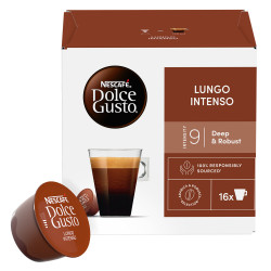 Capsule de cafea NESCAFÉ Dolce Gusto Lungo Intenso, 16 buc., 120 ml per porție, intensitate 9, Arabica și Robusta