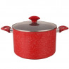 Oala Oliver Voltz Florence OV54418AP20D, 20 cm, 4,3 l, Acoperire marmorata, Fara PFOA, Pentru aragaz si plite, Inductie, Rosie