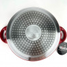 Oliver Voltz Florence OV54418AP24D Deep Pot, 24 cm, 6.5 L, Marble Finish, PFOA-Free, Induction-Compatible, Red