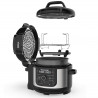 Multicooker sub presiune Ninja Foodi OP350FR, 1400 W, 6 Л, 9 programe, 40-200°C, TenderCrisp®, Acoperire ceramica, Mentinerea caldurii, Pui întreg, Negru/inoxidabil